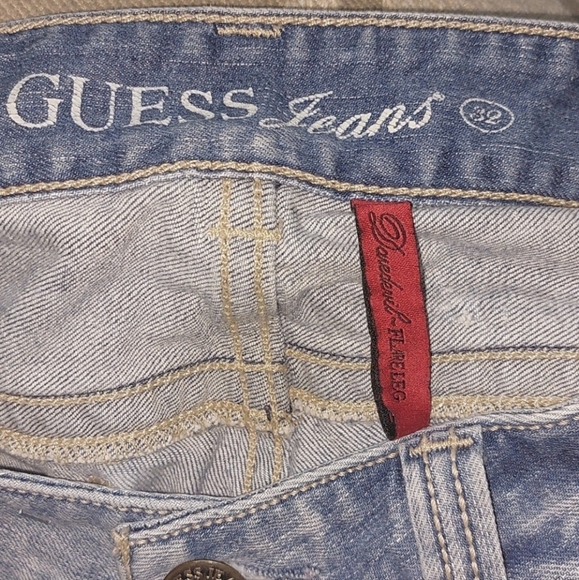 Guess Daredevil Flare Leg Blue Jeans Size 32 - Picture 3 of 11
